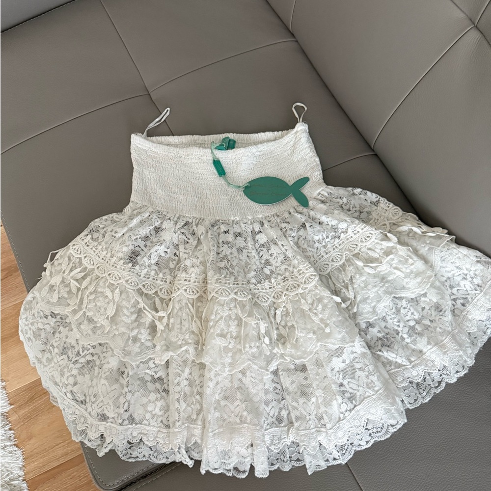 ANTICA SARTORIA by GIACOMO CINQUE Elegant White Lace A-Line Skirt -  NWT